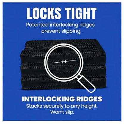 Wobble Wedge Rigid Heavy Duty Leveling Plastic Shims, Black, 10-Pack | Made in USA Rigid Shims with Tough, Durable, Interlocking Non-slip Grip Design; Multipurpose Leveling for Varied Projects - size: 10