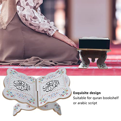 Garosa Boxwood Folding Quran Book Stand Holder and Bible Display Holder, Wooden Desktop Book Stand Rack for Reading Holy Books, Perfect for Muslim Teachers and Children