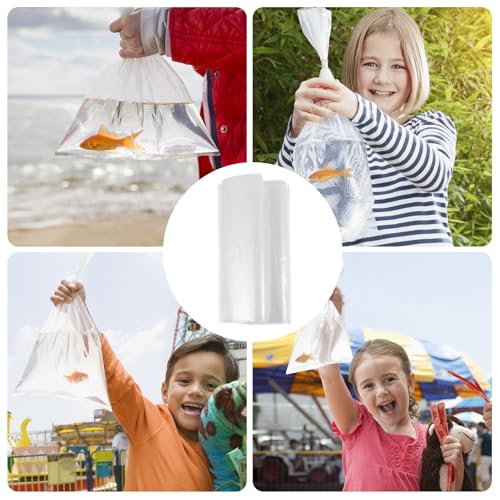 SHINEOFI 50pcs Live Fish Packing Bags Leak-proof Plastic Fish Transport Bags 20x44cm Thick 12mil Flat-sealed for Aquarium Shipping
