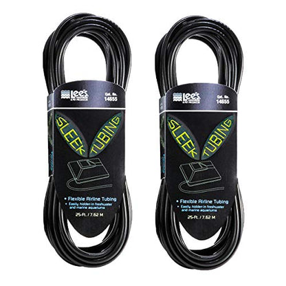 Lee Aquarium & Pet Sleek Airline Tubing in Black - size: 25 Foot-2 pack