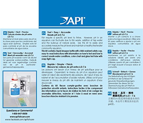 API PH TEST KIT 250-Test Freshwater Aquarium Water pH Test Kit, 4 Piece Set