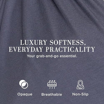 Slip-on Instant Premium Jersey Hijab with Undercap - Buttery Soft, Lightweight Hijab with Innovative Tie-Back Design - color: Charcoal