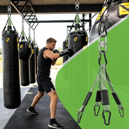 Heavy Duty Punching Bag Hanger with Boxing Bag Straps,180° +360° Rotation, Wall Ceiling Mount Hook for Heavy Boxing Bag, Weight Training, Aerial Yoga - color: Green