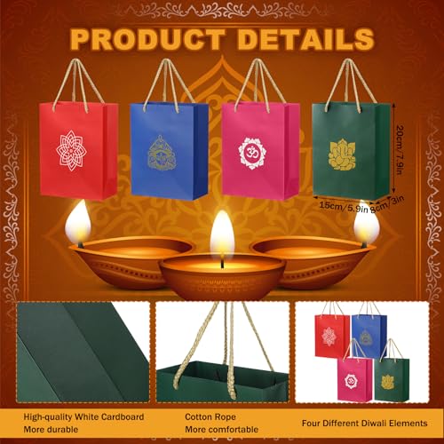 Lincia 16 Pcs Indian Return Gift Bags for Pooja Diwali Festival,Vivid - style: Vivid
