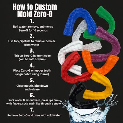 Zero-G Sports Mouthguard Blue 1-Pack - Adult Size - Boil & Bite - Basketball, Football, Soccer, Baseball, Hockey, Lacrosse - color: Blue