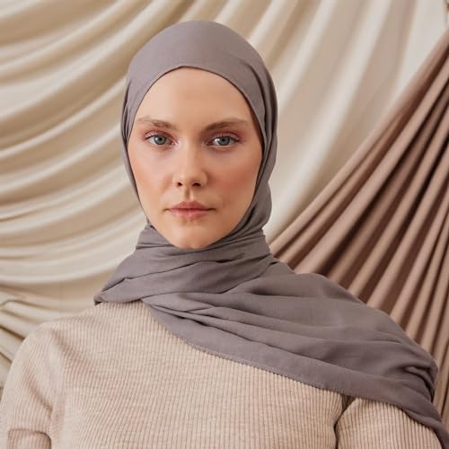 Modest Summer Woven Hijab | Premium Lightweight, Soft Touch Hijab for Women - color: Silver