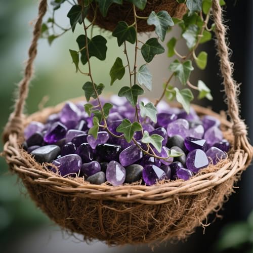 0.96LB Natural Amethyst Aquarium Gravel Vase Filler Crushed Crystal Quartz Succulent Rocks Fish Tank Decor Pebbles Bulk Polished Irregular Shaped - Amethyst - color: Amethyst