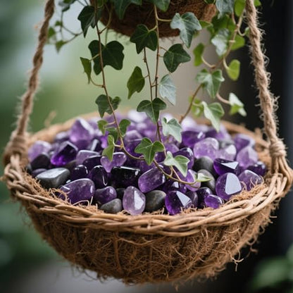 0.96LB Natural Amethyst Aquarium Gravel Vase Filler Crushed Crystal Quartz Succulent Rocks Fish Tank Decor Pebbles Bulk Polished Irregular Shaped - Amethyst - color: Amethyst