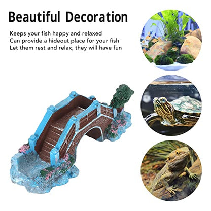 Fish Tank Arch Bridge Decor Resin Aquarium Ornament Simulation Stone Design Landscape Decoration for Fish Tank Hideout Place Size 15cm x 6cm x 5.5cm