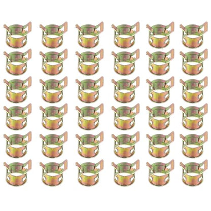 PATIKIL Spring Band Hose Pipe Clamps for 14-16.1 mm OD Hose, 50 Pack Silicone Vacuum Constant Tension Band Clips for Fuel Line Silicone Air Hose Tube Water Pipe, Gold - size: 14-16.1 mm