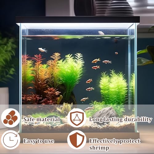 2 Pcs Shrimp Cave, Hideout Hides for Aquarium Hide Cave Fish Tunnel Hides for Shrimps Breeding Hiding Aquarium Fish Tank Accessories Decor (Light Brown + Green)