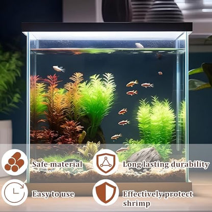 2 Pcs Shrimp Cave, Hideout Hides for Aquarium Hide Cave Fish Tunnel Hides for Shrimps Breeding Hiding Aquarium Fish Tank Accessories Decor (Light Brown + Green)
