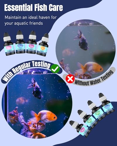 Pawfly 5 in 1 Aquarium Water Master Test Kit for Freshwater & Saltwater | Aquarium Water Test Kit Fish Tank Water Testing Kit for pH Nitrite Nitrate Ammonia & Phosphate, Aquarium Test Kit - color: Black Box Pack