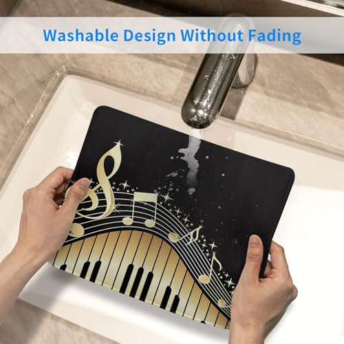 Piano Notes Music Yellow Mousepad Non-Slip Rubber Base Mouse Pads for Computers Laptop Office Desk Accessories Mouse pad 7.9 x 9.5 in - color: Piano