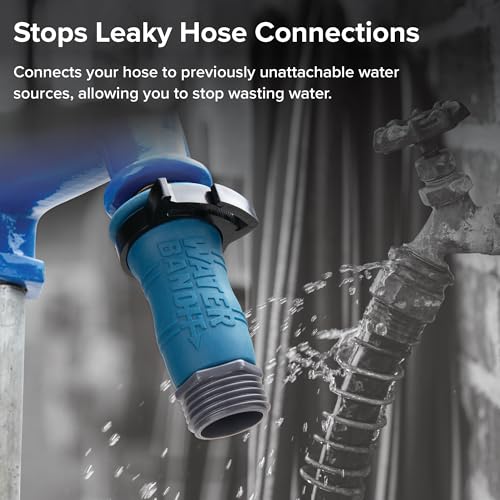 Camco Water Bandit - Features a Flexible Silicone Sleeve for 1" Faucets & Male Water Hose Connection that Fits 3/4-11.5NH Hose Threads - Works with Damaged Faucet Threads/Threadless Faucets (22484) - size: No Size