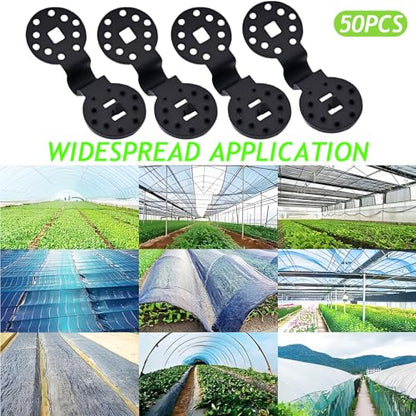 50 Pack Heavy Duty Shade Cloth Clips – Lock Grip Plastic Clips for Sun Shade Net, Tarp Clips, Anti Bird Netting, Garden Mesh Fasteners, Greenhouse & Fabric Accessories
