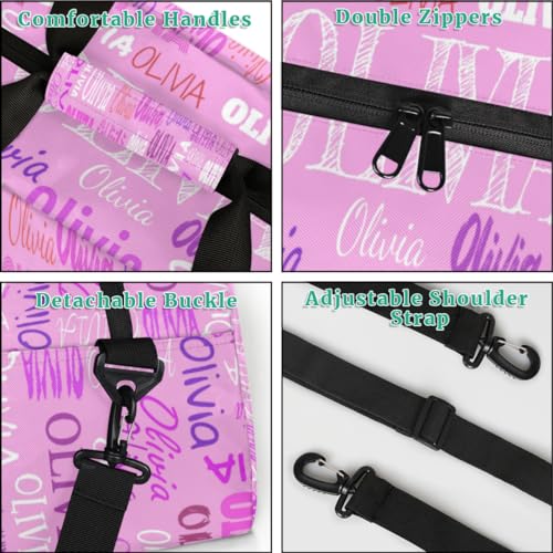 Custom Dance Ballet Duffle for Girls Pink, Personalized With Name - Overnight, Toddler, Gym Bag for Travel, Weekend, Sleepover - color: Color22