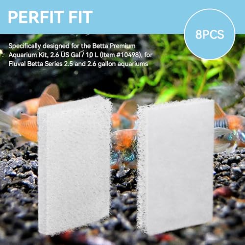 Diffusion Chamber Pad, Betta Tank Filter Replacement for AquaClear Fluval | Betta Diffusion Chamber Pad Replacement Aquarium Filter Media for Betta Premium Aquarium 2.5/2.6 Gallon, 8 Pack