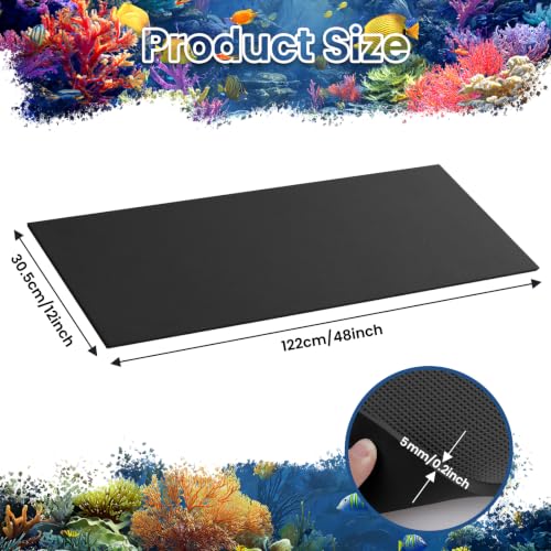 12 x 48 Inch Fish Tank Pad, Aquarium Leveling Mat, Black | Water-Resistant Surface, Easy to Cut, Helps Cushion the Tank Base, Suitable for Aquariums and Terrariums - color: Black, size: 12 x 48in