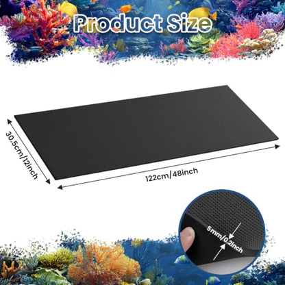 12 x 48 Inch Fish Tank Pad, Aquarium Leveling Mat, Black | Water-Resistant Surface, Easy to Cut, Helps Cushion the Tank Base, Suitable for Aquariums and Terrariums - color: Black, size: 12 x 48in
