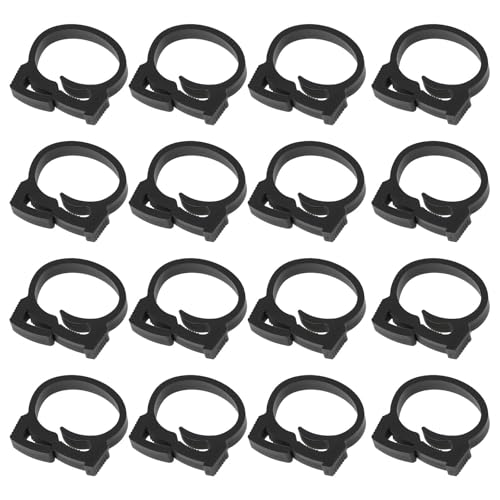40Pcs Hose Pipe Fasteners Clips 18mm-20mm for Aquariums Ponds Black Plastic - size: 18-20mm