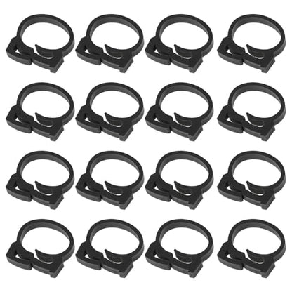 40Pcs Hose Pipe Fasteners Clips 18mm-20mm for Aquariums Ponds Black Plastic - size: 18-20mm