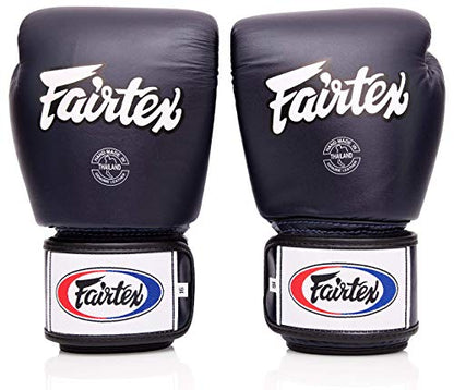 Fairtex BGV1 무에타이 복싱 트레이닝 스파링 장갑 남성, 여성, 아동용 | 프리미엄 품질, 경량 및 충격 흡수 복싱 장갑 - color: 블루/화이트/블랙., size: 12온스