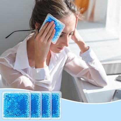 TrelaCo 30 Pack Blue Small Ice Packs for Injuries Reusable Mini Boo Boo Gel Bead Ice Pack Soft Cold Packs Cold Hot Compress for Pain Relief Wisdom Teeth Breastfeeding, Tired Eyes Face Neck - color: Blue