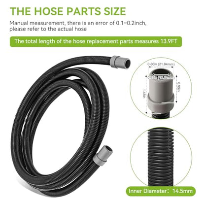 A20014 Ribbed Hosing Replacement for Fluval 106/107/206/207 Canister Filter, 13.9Ft Aquarium Tubing, Aquarium Filter Replacement Part, 4.23m Canister Filter Replacement Parts
