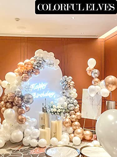 Champagne Gold 12 Inch 100 Pcs Latex Metallic Chrome Balloons Helium Shiny Thicken Balloons Party Decorations (Champagne Gold) - color: Champagne Gold