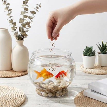Mini Plastic Fish Bowl 38 oz Decorative Small Fish Tank Round Plastic Fishbowl Unbreakable Aquarium Starter Kit for Hydroponic Planter Centerpiece Vases Party Decorations