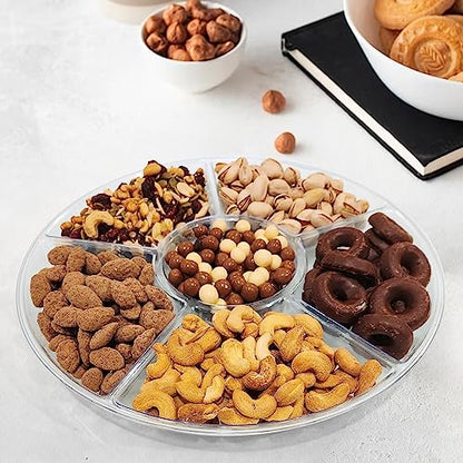 R-kay 4 Pack, 6 Sectional Clear Plastic Serving Trays For Party - Heavy Duty Party Trays For Serving Food - 12 Inch Trays And Platters - Veggie Tray Platter/Divided Serving Tray - color: Clear