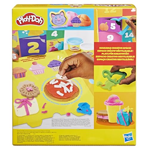 Play-Doh Advent Calendar for Kids 3+, 14 Days to Birthday, Vacation, Party, Back to School, & More, Surprise Arts & Crafts Activities, 26 Accessories & 17 Colors (Amazon Exclusive)