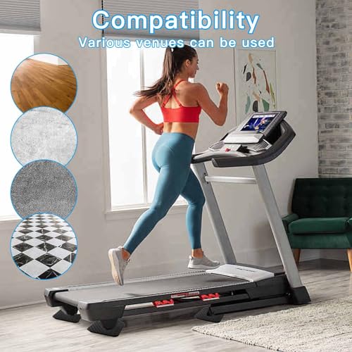 Non-Slip Treadmill Mat Pads, 4x4 Inch High Density Silicone Exercise Equipment Mat - Double-Sided Anti Vibration Pad for Treadmill, Walking Pad, Exercise Bike, Floor Protection - size: 6 PCS