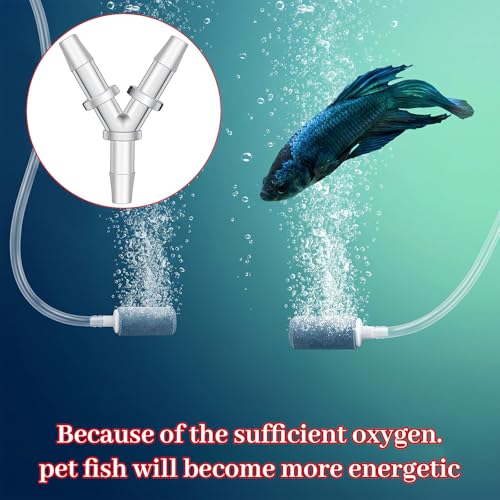 8Pcs Y Shape Aquarium Air Tubing Connectors, Check Valve for 3/16"Hose | 8Pcs Y-shape air connectors,4 check valves+4 tees.PP plastic,anti-shedding barbs,4.8mm fits 3/16" hose.For aquarium air pumps
