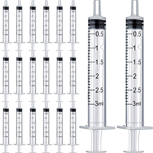 Frienda 20 Packs Syringes Without Needles,3 Ml | Large Plastic Measuring Tools for Food, Horse Care, Lab Dispensing, Graduated Markings, Reusable Multipurpose Applicators - size: 3 ml