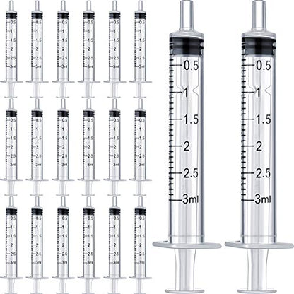 Frienda 20 Packs Syringes Without Needles,3 Ml | Large Plastic Measuring Tools for Food, Horse Care, Lab Dispensing, Graduated Markings, Reusable Multipurpose Applicators - size: 3 ml