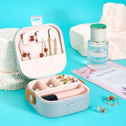 Silicone Jewelry Boxes Present Box,PU Leather Travel Jewelry Case,Mini Jewelry Box Travel Jewelry Box Jewelry Gift Boxes Necklaces Earrings Bracelets Boxes for Women,Light Grey - color: Light Grey