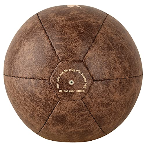 FISTRAGE Speed Ball Boxing Bag Leather MMA Muay Thai Training Punching Dodge Striking Kit with Free Hanging Swivel Workout Speedball Kicking Platform Equipment (Beige)