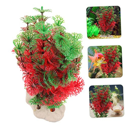 balacoo Delicate Decorative Fake Plant for Aquarium Fish Tank Plastic Artificial Aquarium Decor Lifelike Desktop Fish Tank Accessory Natural Landscape Enhancement Safe for Aquatic Pets