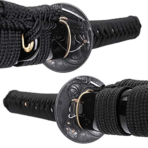 siwode Katana Handmade Full Tang Sharp, Alloy Tsuba Japanese Samurai Sword High Carbon Steel 1060,T10 1095, 40-Inch - color: Xingxiazhanyi