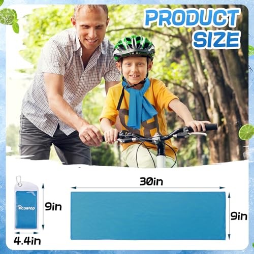 4 Pack Mini Cooling Towels (30"x9") - Kids Cooling Towel, Soft Breathable Cooling Neck Wraps with UPF 50 Sun Protection for Boys Girls Running Exercise Parent-child Activities School Outdoor Sports - color: Blue & Grey & Green & Magenta