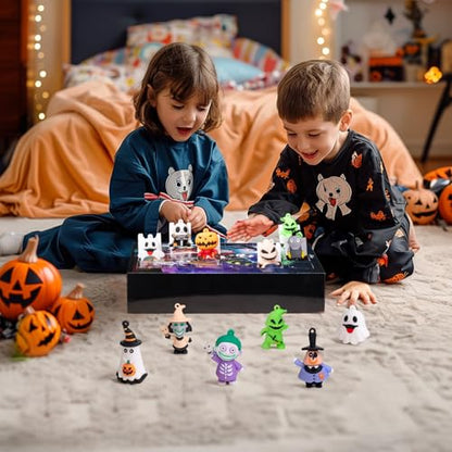Nightmare Be Christmas Advent Calendar,Halloween Advent Calendar 2026,with 24 Collectible for Kids Adult Boys Girls,Halloween Calendar Countdown Box Halloween Gifts - color: black