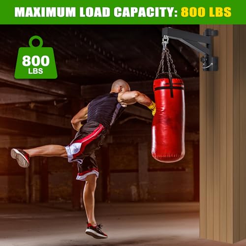 Kipika Heavy Bag Hanger Wall Mount Punching, Rotatable Heavy Duty Boxing Bag Bracket for Home Gym Indoor, Adjustable Length for Kickboxing Bag, Muay Thai Bag,Speed Bag - color: ‎B- Length 17"