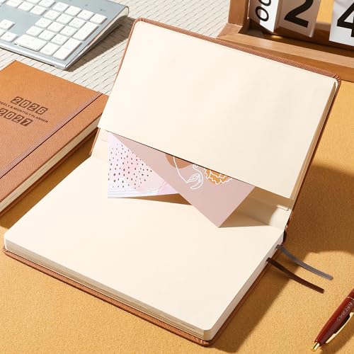 2026-2027 Planner - Academic Planner 2026-2027 Weekly & Monthly, July 2026 - June 2027, 5.75" x 8.25", Saffiano Leather with Thick Paper, Back Pocket with Notes Pages - Brown - color: Brown