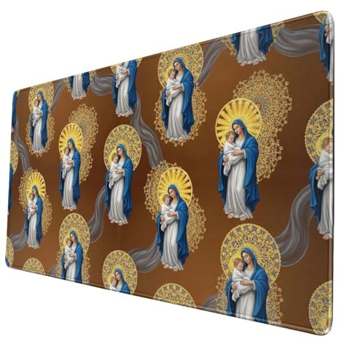 Water Resistant Desktop Mousepad Virgin Mary Mother of God Catholic Religious Christian God Faith, Extended Large Gaming Mat for Home Office Gaming Scene - color: Pattern (154), size: 29.5L x 15.8W inches