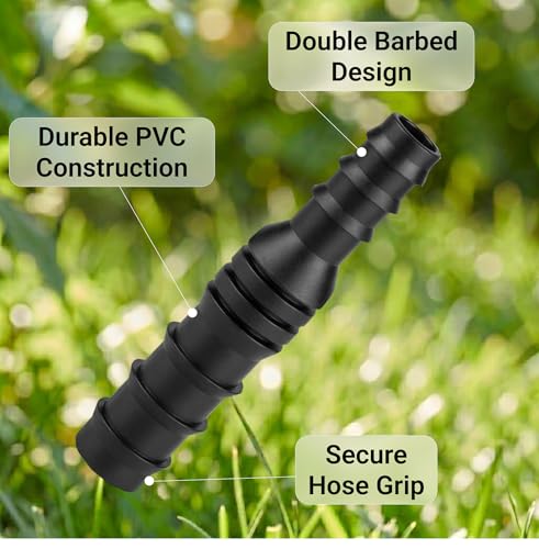 5 Pack 3/4 Inch x 1/2 Inch PVC Reducing Couplings | Schedule 40 Barbed Insert Adapters | Black Hose Connectors - size: 3/4"x1/2" Insert-5pcs, style: Coupling