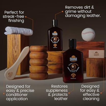 Glove Conditioner, Liquid, 8 Oz – Break in Faster, Keep Leather Maintained – Glove Conditioner for Mitts, Softball, & Baseball Gear Made in USA - size: Maintenance Kit