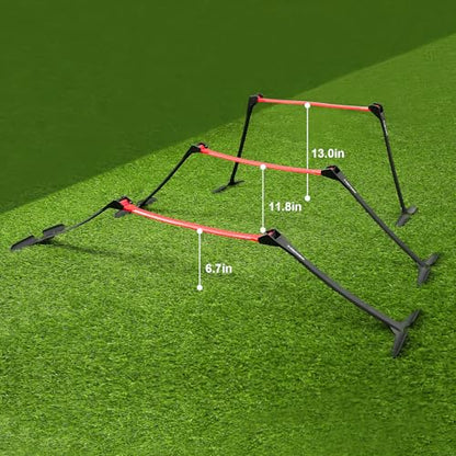 Premium Adjustable and Collapsible Hurdle and Agility Ladder Set for Athletes, Super Portable and Lightweight, with Carrying Bag