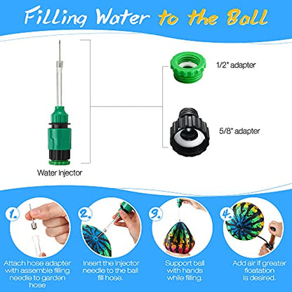 Hiboom Swimming Pool Diving Balls Underwater, Pools Toys Ball with Water Filling Adapter for Under Water Passing, Dribbling, Diving and Pool Games for Teens, Adults(Multi Color Style) - style: Multi Color Style